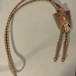 Vintage Bell Copper Thunderbird Bolo Tie Native American
